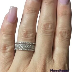 Sterling silver CZ band ring